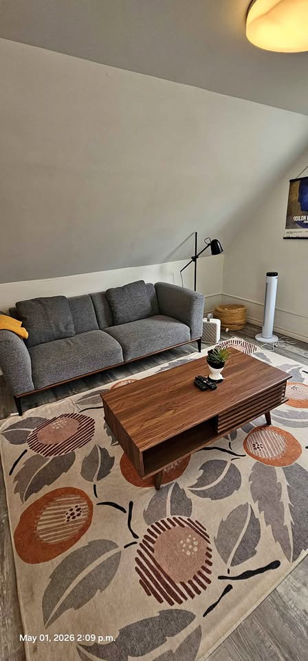 Styled Airbnb living room ready for the next guest turnover